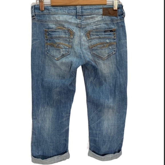 MAVI🌺ALMA Distressed Light Denim Bermuda Shorts Size 26 - Picture 5 of 12